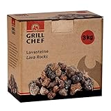 GRILLCHEF Lava Steine - 3kg | Nachfüllpackung für...