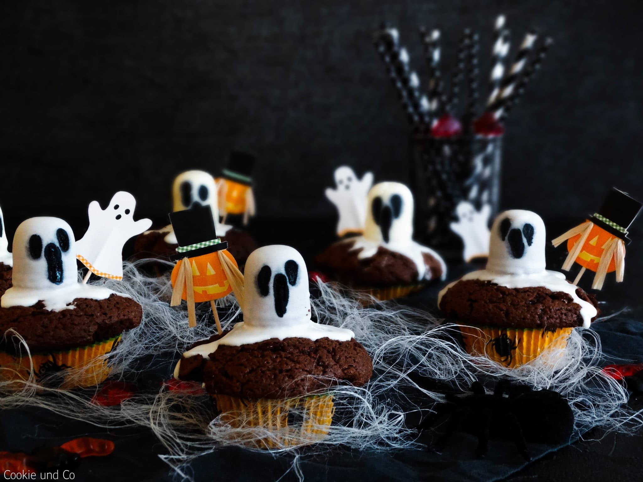 Gespenstische Brownie-Muffins