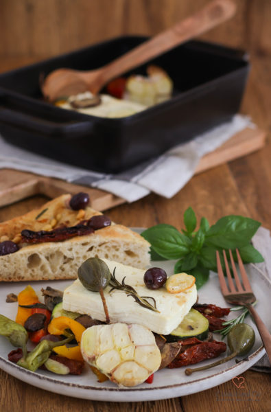 Gebackener Feta mit Gemüse