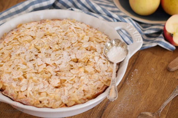 Versunkener Apfel-Mandel-Kuchen mit Marzipan-1