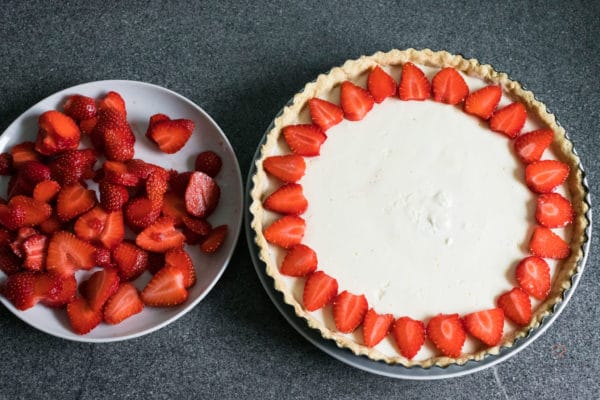 Tarte mit Vanillecreme und Erdbeeren