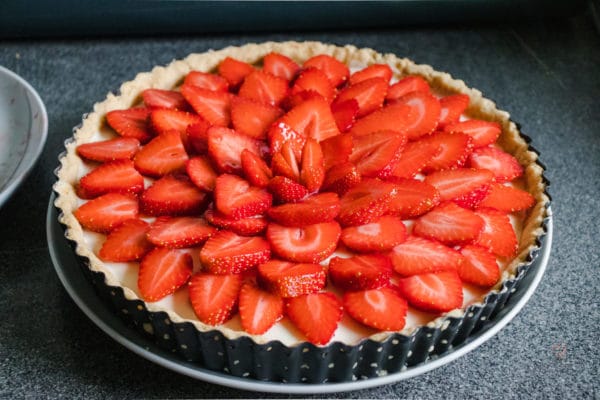 Tarte mit Vanillecreme und Erdbeeren