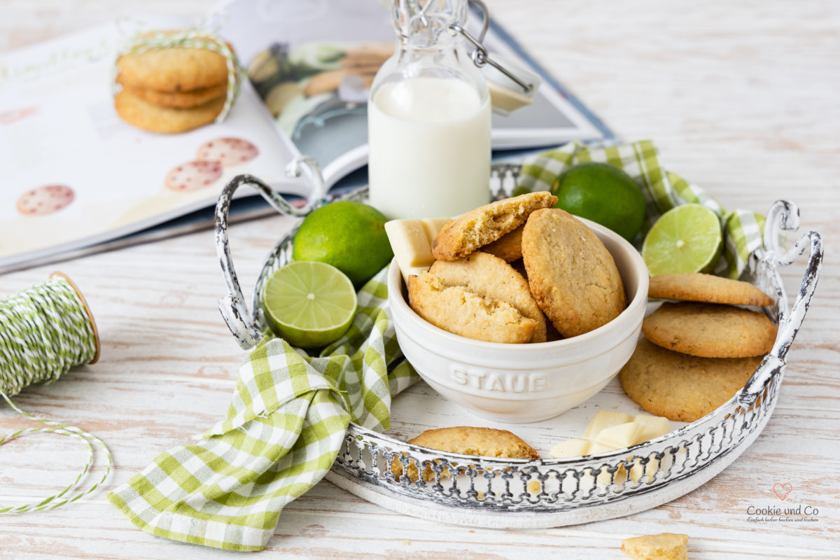 Cookies mit Limette und weißer Schokolade