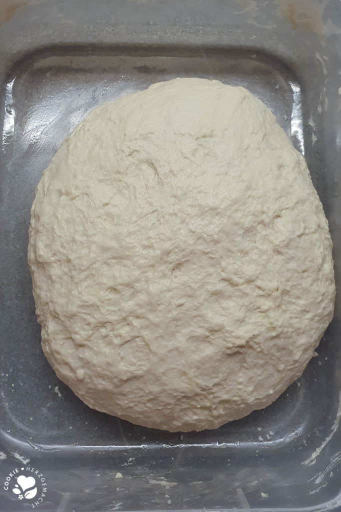 No Knead Teig nach dem Mischen