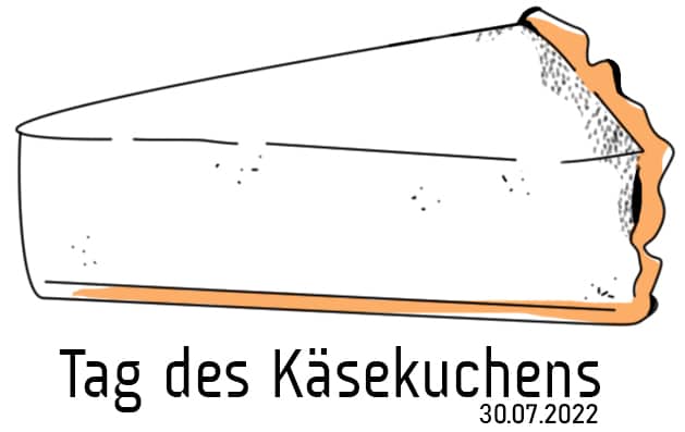 Grafik mit Käsekuchenstück für den Tag des Käsekuchens.